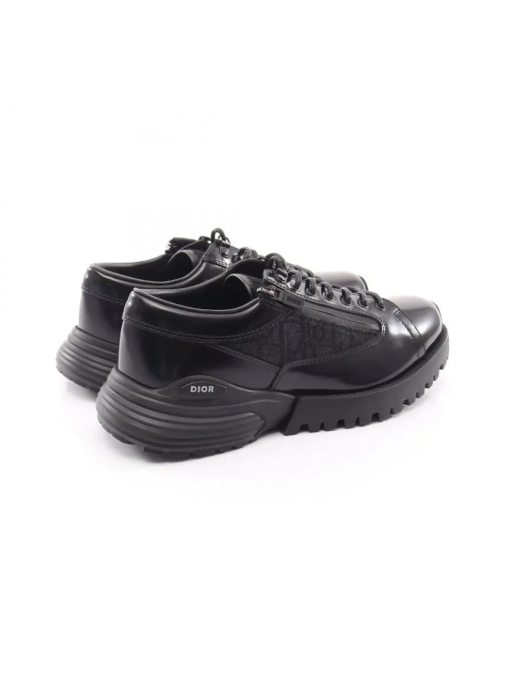 Dior Sneakers Combat Oblique Jacquard Derby Shoes Leather Canvas